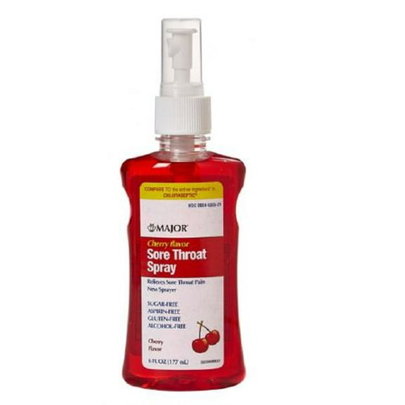 Sore Throat Spray Cherry Flavor 1.4% Strength 6 oz.  Major Pharmaceuticals, OTC