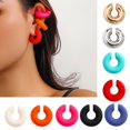 thumbnail image 5 of SIEYIO Fashion Chunkys Ear Cuffs Earrings Non Piercing Clip On Cartilage Hoop Earring Thick Round Huggie Fake Earring Jewelry, 5 of 21