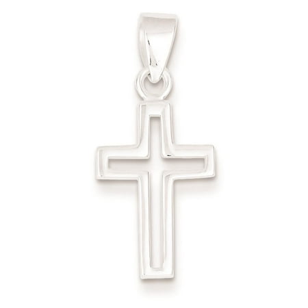 925 Sterling Silver Cross Charm Pendant 27mmx11mm