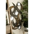 thumbnail image 2 of DecMode Contemporary Curved Metal Stips with Indigenous Patterns Wall Décor, 24"W x 40"H Features Gray, Brown, Maroon and Yellow Polished Finish, 2 of 13