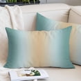 thumbnail image 2 of Teal Ombre Throw Pillow Covers, Modern Yellow Gradient Farmhouse Art Soft Breathable Pillow Cases with Invisible Zipper for Sleeping, Small Pillowcases for Couch Bed Sofa Chair 16x24 Inches, 2 of 9
