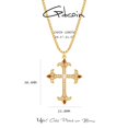 thumbnail image 2 of GDCOIN Cross Necklace for Women 14K Gold Plated CZ Cross Pendant Necklace Byzantine Style Handmade Crucifix Chain Necklace Jewelry Gift, 2 of 8