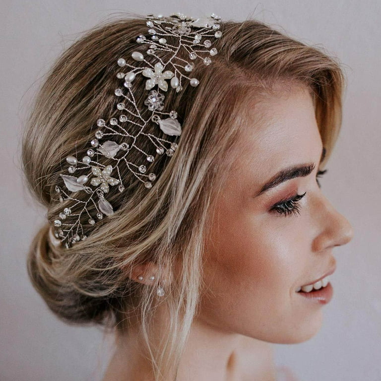 Elegant Silver and Gold Floral Headband Amazon.com : Eliongpu Flower Headband for Women Pearl Vine  main image 2