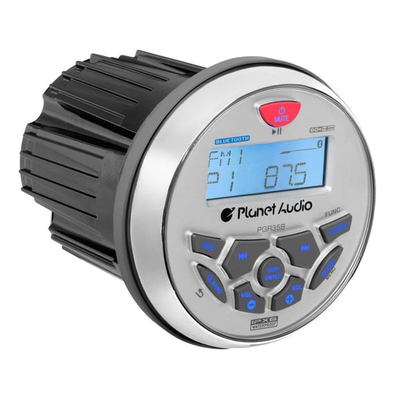 Planet Audio PGR35B Marine Boat Stereo Sound System – Bluetooth, No CD Player, USB Port, AUX-In, AM/FM Radio Receiver Head Unit, Hook Up To Speakers and Amplifier