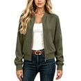 thumbnail image 5 of Otntypg Full Zip up Long Sleeve Jackets for Women Lightweight Casual Waffle Knit Open Front Cardigan Outwear Tops Loose Fit Cozy Outdoor Jacket with Pockets, 5 of 6