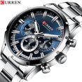 thumbnail image 4 of CURREN 8355 Reloj de cuarzo clásico de lujo para hombre, resistente al agua hasta 3 ATM, caja grande, esfera grande, luminoso, plateado, 4 of 5