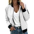 thumbnail image 3 of HAiming Plus Size Jackets for Women Long Sleeve Zip up Business Casual Trendy Jackets Fall Workout Tops with Pockets, 3 of 7