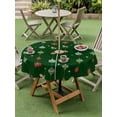 thumbnail image 3 of Outdoor Tablecloth with Umbrella Hole and Zipper, Christmas Round Table Cloth 54 Inch Waterproof Tablecloth, Winter Xmas Balls Weeping Green Cartoon Cute Picnic Table Cover for Patio Camping, 3 of 7