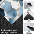 thumbnail image 3 of Blue White Gold Hexagon Marble Pattern Kitchen Rugs Sets Of 3,Kitchen Runner Rugs Non Skid Washable,Decorative Kitchen Floor Mats for Kitchen,Sink,Laundry,17"x30"+ 17"x47" + 17"x59", 3 of 6