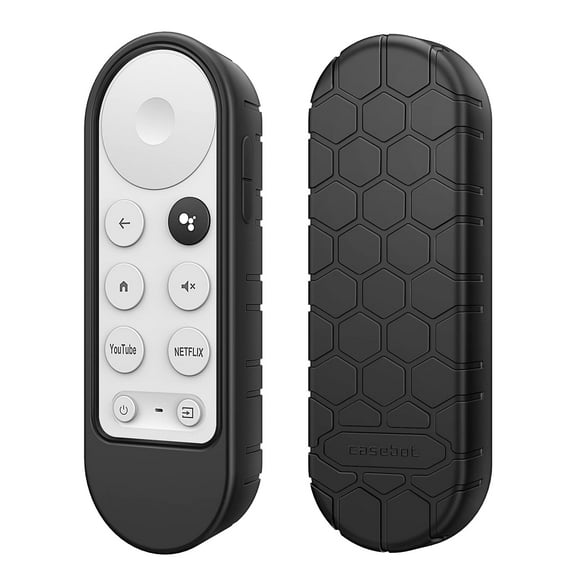Fintie Protective Case for Chromecast with Google TV HD 2022 / 4K 2020 Voice Remote, Lightweight Anti-slip Shockproof Silicone Cover for 2020 Chromecast Voice Remote Controller, Black