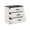 thumbnail image 3 of Signature Design by Ashley Shawburn Farmhouse 3 Drawer Chest of Drawers, White & Dark Gray, 3 of 7