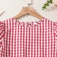 thumbnail image 5 of Fozruso Girls' Summer Short Sleeve Checkered Loose Midi Dress Sweet Casual Sleeve Dress For Big Kids Girls Summer Dress,Sizes 8 Years, 5 of 6