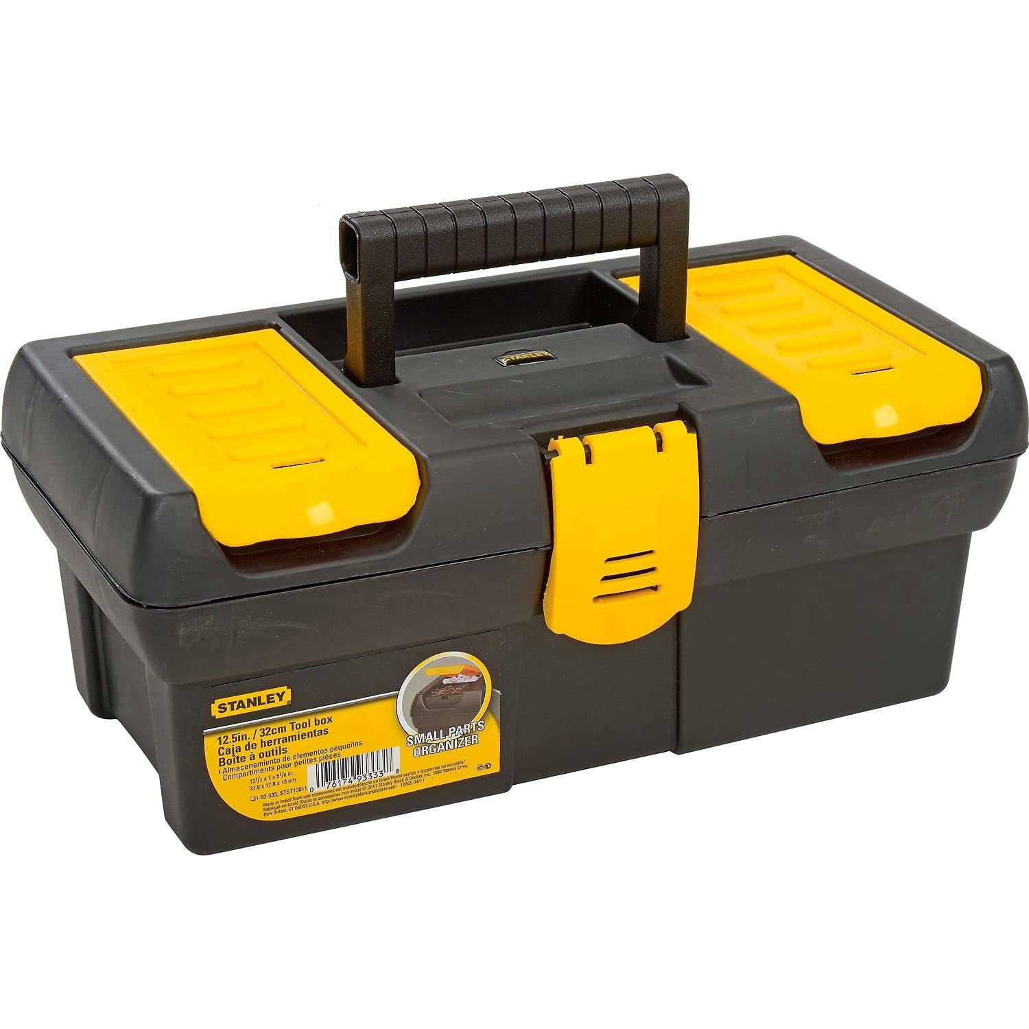 Stanley 12.5" Polypropylene Tool Box 7" W x 5.1" H Black/Yellow