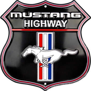 HangTime Ford Mustang Highway 24 inch die cut garage sign