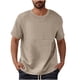 thumbnail image 2 of pstuiky camisetas de hombre, Blusas versátiles de cuello redondo y manga corta con estampado de colores sólidos para hombre camisas casuales para hombre l, 2 of 7