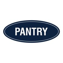 Oval Pantry Sign (Navy Blue / White) - Medium 2.75x7"