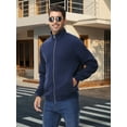 thumbnail image 5 of QPNGRP Men's Lightweight Jacket Casual Jacket Waffle Knitted Navy Jacket Coat L, 5 of 8