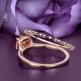 thumbnail image 2 of Dazzling Halo 2.05 Carat Cushion Cut Morganite And Diamond Moissanite Engagement Ring, Wedding Ring, One Matching Band in 925 Sterling Silver With Plain 18k Rose Gold Plating Shank Gift For Her, 2 of 3