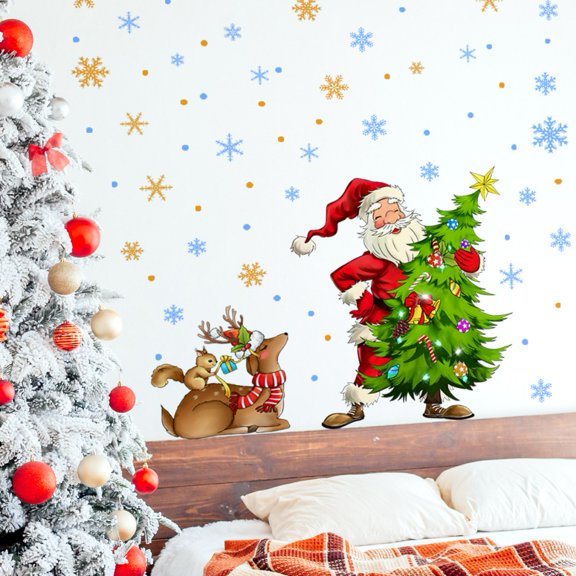 Christmas Window Stickers - White Snowflakes Window Clings Decal Stickers Christmas Decoration Winter Wonderland Xmas Party Wall Stickers Decal Ornaments