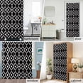 thumbnail image 6 of Retro Moroccan Design Fabric Shower Curtain Black Geometric Pattern Washable Shower Curtains for Bathroom, Waterproof Bath Curtain with Hooks Home Decor 72x84in, 6 of 8