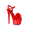 Red, variant on 705-WHITNEY, 7" Platform Sandal With Marabou