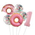 thumbnail image 4 of Juego de globos de aluminio con forma de donuts y helado, 1/6 unidades, números grandes del 0 al 9, para decoración de fiestas de cumpleaños de niñas y niños, 4 of 5