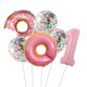 thumbnail image 4 of Juego de globos de aluminio con forma de donuts y helado, 1/6 unidades, números grandes del 0 al 9, para decoración de fiestas de cumpleaños de niñas y niños, 4 of 5