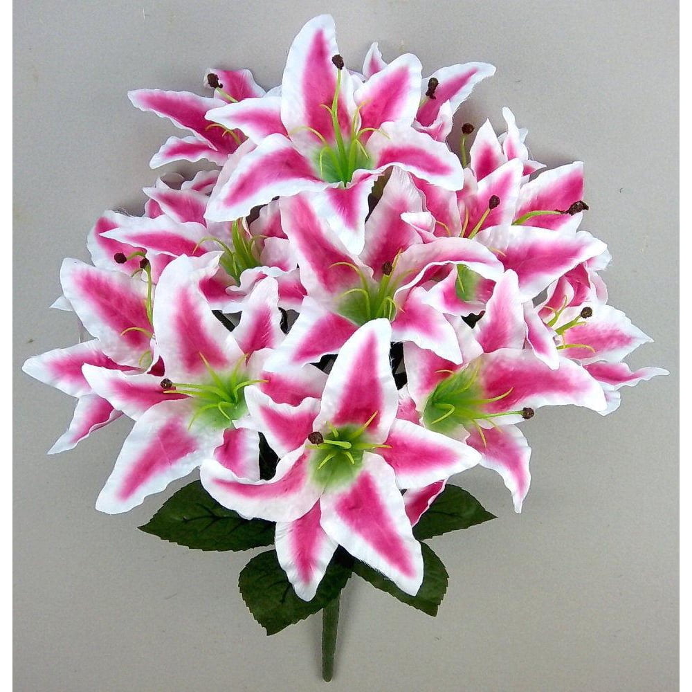 Artificial Tiger Lily Bushes (A Lot of 6 Bushes 84 Flowers) (Rubrum