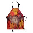 thumbnail image 1 of Fall Apron, Bunch of Autumn Leaves on Shabby Wood Surface September October Nature Themed, Unisex Kitchen Bib with Adjustable Neck for Cooking Gardening, Adult Size, Multicolor, by Ambesonne, 1 of 4