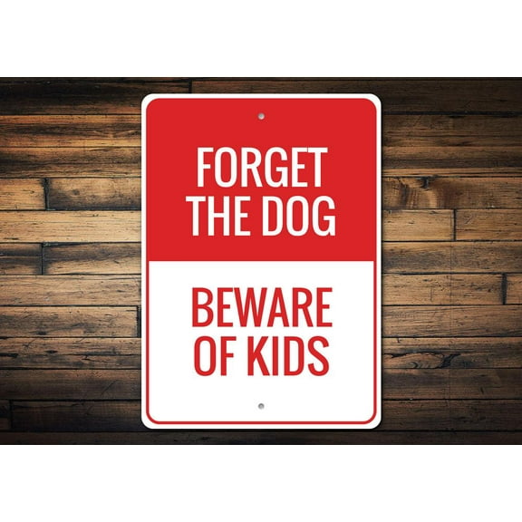 Beware of Kids Novelty Sign, Metal Wall Decor - 10x14 inches