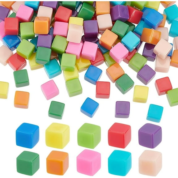 140Pcs 10 Colors Blank Dice 0.33Inch Acrylic Dice Cubes Six Sided Blank Dice with Storage Box for Making Creative Dice Board Game Props Maths Teaching