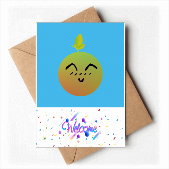 Lovely Cartoon Sle Orange Face Welcome Back Greeting Cards Envelopes Blank