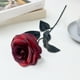 thumbnail image 1 of Xihbxyly Rosa Gótica, Diseño de Seda Roja y Blanca, Decoración Artificial Realista, Perfecta para Halloween y Fiestas, Elegante Opción de Regalo, Tallo de 15.7 Pulgadas de Largo., 1 of 6
