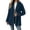 Navy, variant on Women's Mid Length Plush Jacket, Zip Front Hooded Coat with Embossed Pattern, Short Pile Fleece Outerwear, Soft Textured Casual Top, Long Sleeve Everyday Wear Beige L