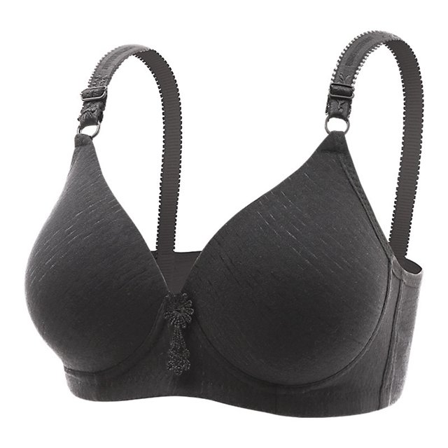 Aayomet Bralettes for Women With Support Lift and Side Control Lightweight Summer Undergarment (Black, 36/80)