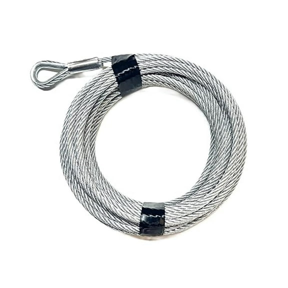 1/4", 7x19, Galvanized Steel Winch Cable (50 ft with Thimble Eye)