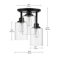 thumbnail image 4 of Globe Electric Annecy 3-Light Flush Mount Ceiling Light, Matte Black, Clear Glass Shades, 65456, 4 of 5
