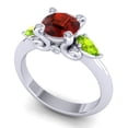 thumbnail image 2 of 2.50 Ct Round Shape Garnet & Peridot Gemstone Beautiful Anniversary Ring for her Solid 14K White Gold Size 6.5 by Diamond-Capitals, 2 of 8