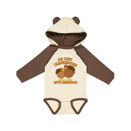 

Inktastic My First Thanksgiving with Grandma Gift Baby Boy or Baby Girl Long Sleeve Bodysuit