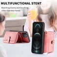 thumbnail image 5 of for iPhone 13 Pro Wallet Case, Crossbody Phone Purse with Card Holder for Women, Zipper PU Leather Carrying Cover Gift with Shoulder Strap Kickstand Anti-drop for iPhone 13 Pro - Pink, 5 of 10