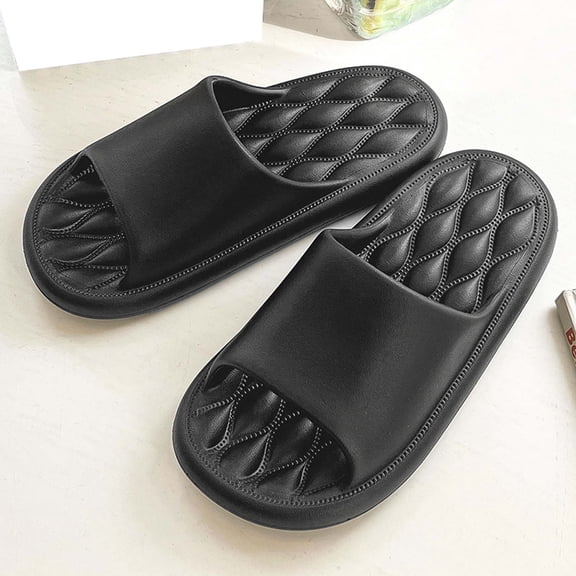 Mens Bedroom Slippers On Arch Support Bathroom with Cushioned Sole Comfortable Leisure Slide Home Open Toe Sandals for Men