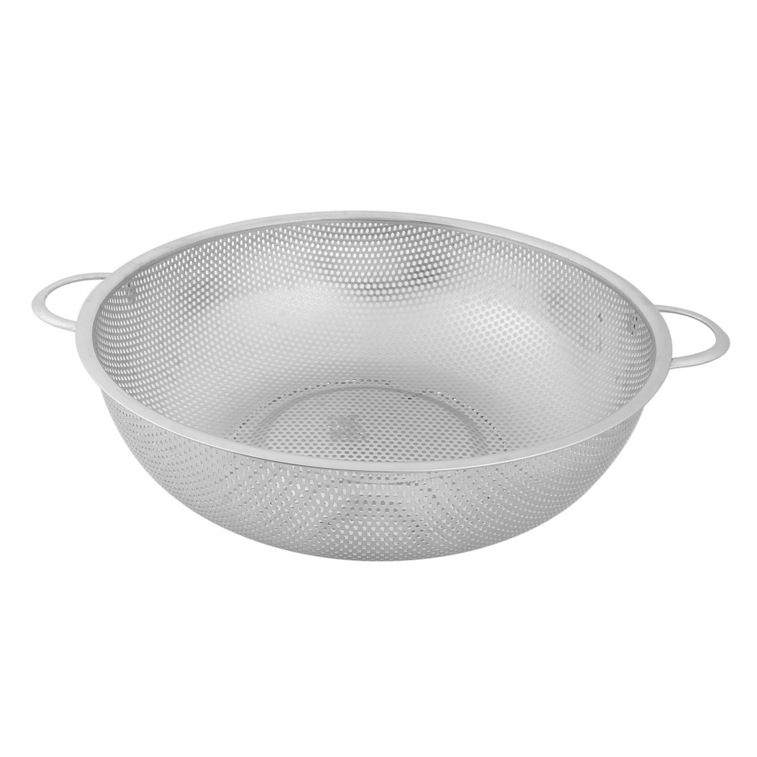 Stainless Steel Vegetable Washing Bowl Colander Silver Tone 28.5cm