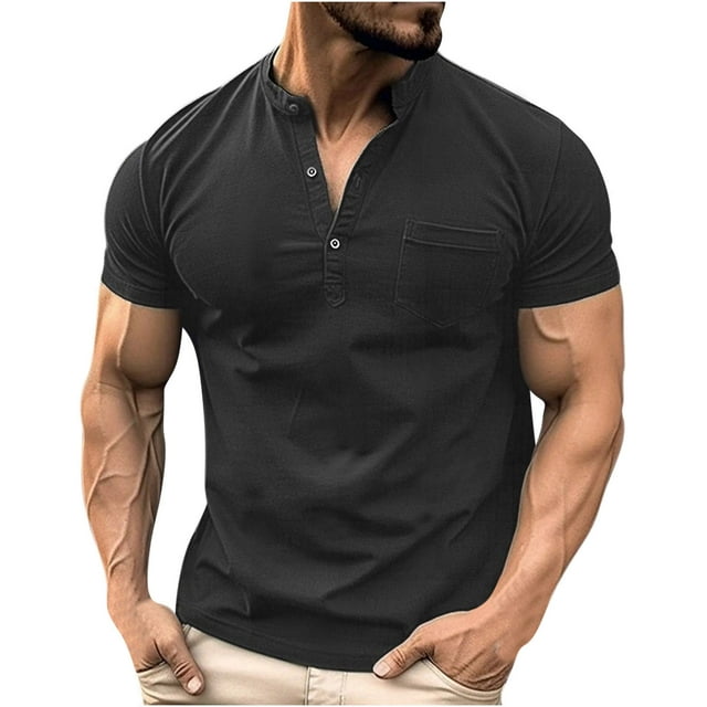 pstuiky camisetas de hombre, Camisa formal de hombre con hebilla de lentejuelas y cuello, camisa de manga corta con cara brillante camisetas de hombre m