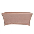 thumbnail image 2 of BalsaCircle 6 feet Rose Gold Fitted Spandex Rectangular Tablecloth Metallic Tinsel Table Cover Party Events Decorations, 2 of 8