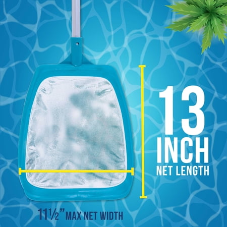 U.S. Pool Supply Swimming Pool 6 Foot Leaf Skimmer Net with 4 Deluxe Aluminum Pole Sections - Ultra Fine Mesh Netting, Clean and Remove the Finest Debris Fast - Pool, Spa, Pond Cleaning Maintenance