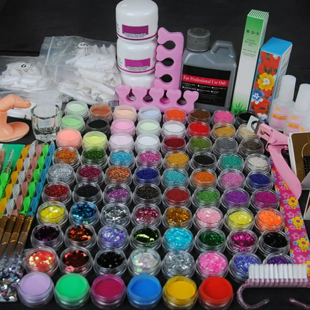 Morovan Acrylic Nail Kit Liquid Monomer Set - Glitter Powder and ...