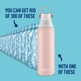 thumbnail image 3 of Brita 20 oz Rose Premium Stainless Steel Leak Proof Filtered Insulated Water Bottle with Straw, 3 of 8