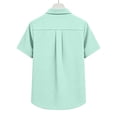 thumbnail image 6 of MELDVDIB Womens Button Down Shirts Turn Down Collar Short Sleeve Shirts Loose Summer Tops Fashion Casual Solid Color Vacation Shirts, 6 of 7