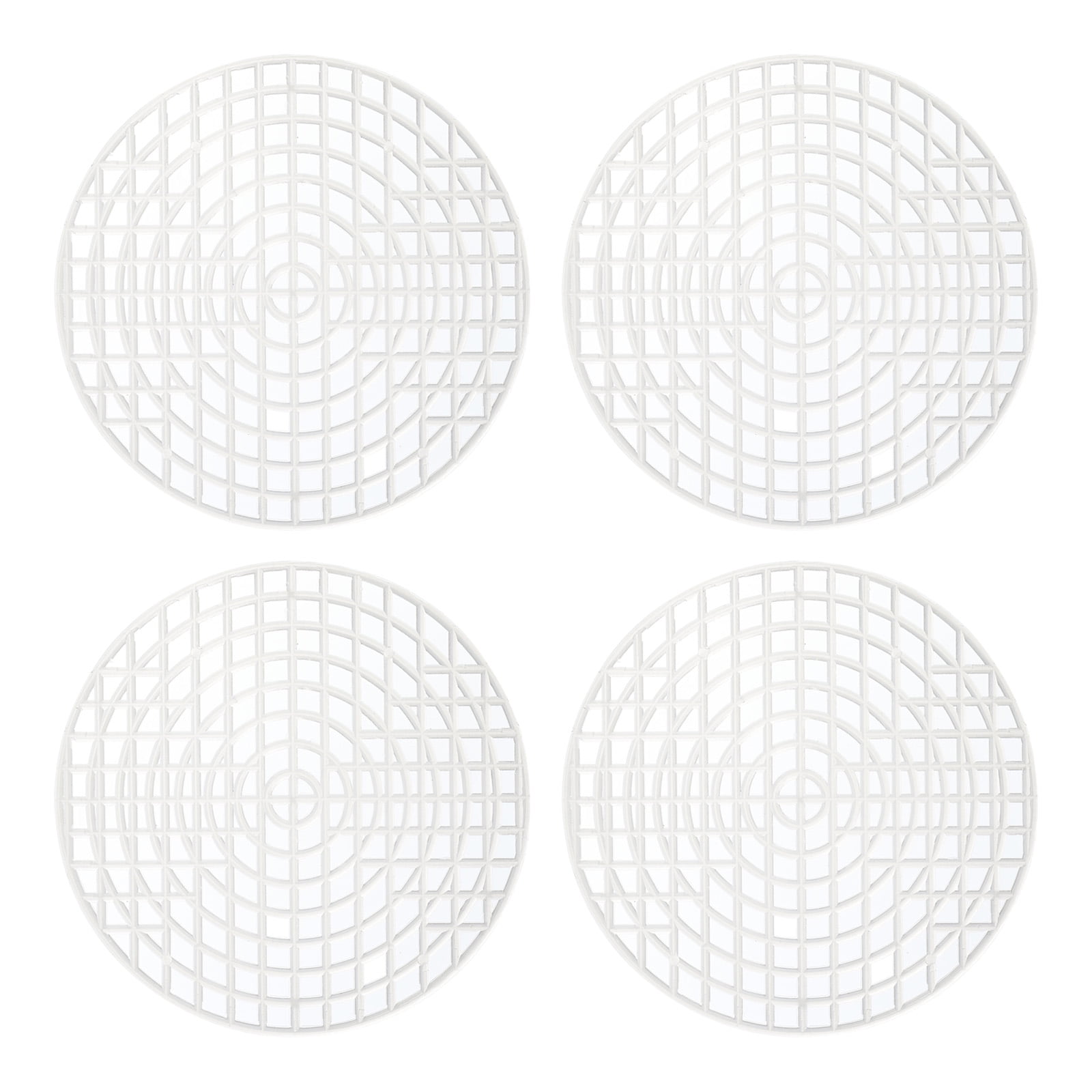 Plastic Mesh Canvas Sheet 9.6cm/ 3.8" White Round Blank Canvas for