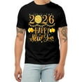 thumbnail image 6 of 2026 Happy New Year Shirt Women's Black T-Shirt With Gold Glitter Design, Festive Party Tee For New Year Celebration, Casual Holiday Top For Women And Girls S, 6 of 6